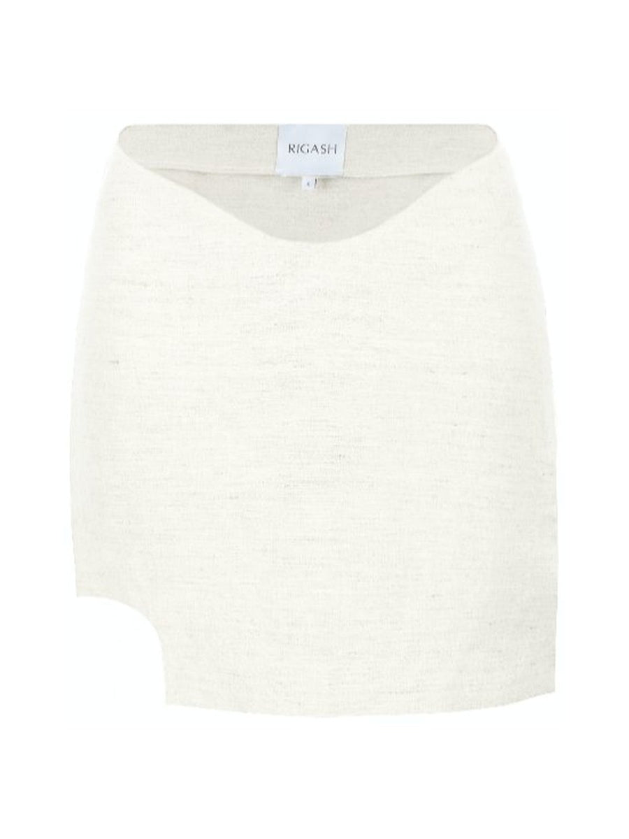 Dip Waist Mini Skirt - White