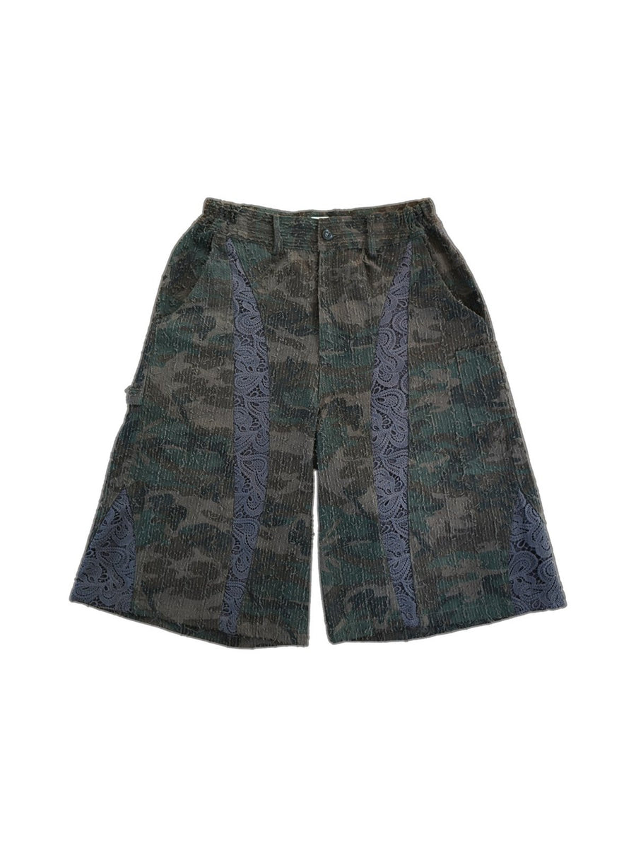Distressed Dark Camo Shorts