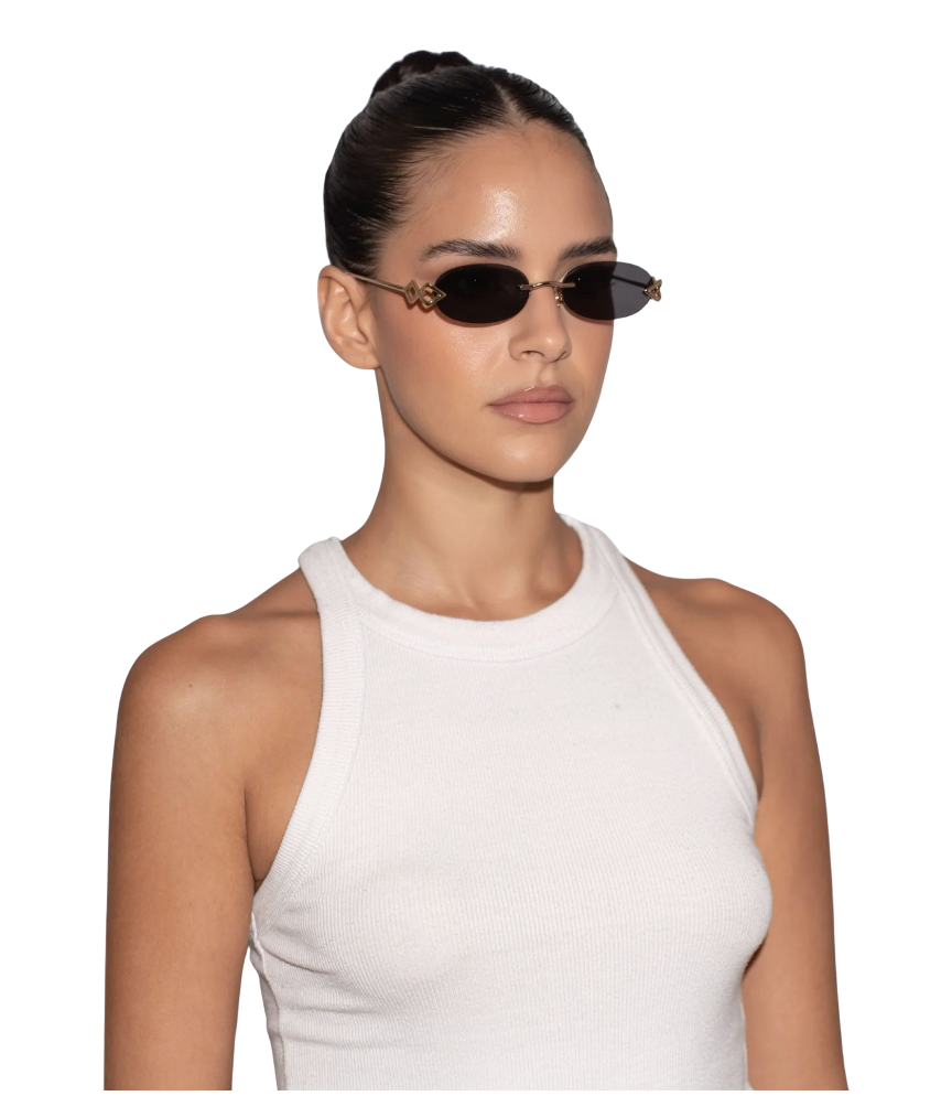 Cleo Sunglasses - Black on Gold
