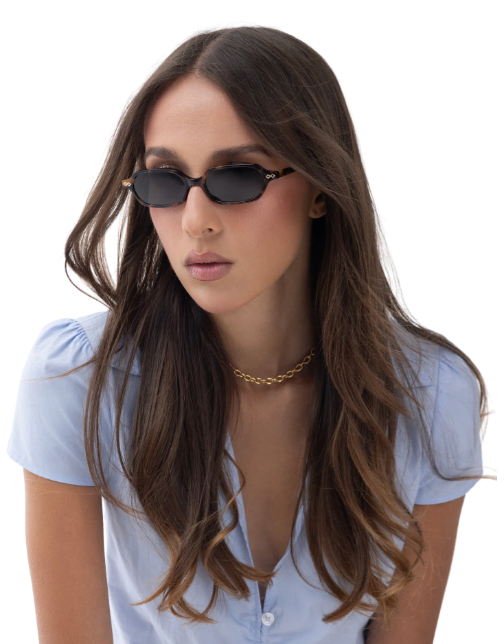 Sara Sunglasses - Green on Tortoise