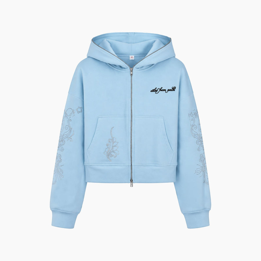 Baya Rhinestones Zip Hoodie