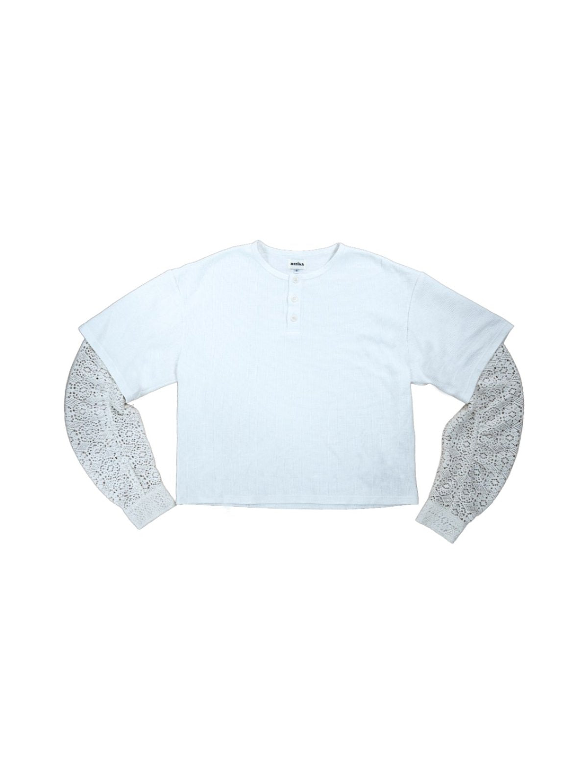 Crochet Layered Henley Shirt