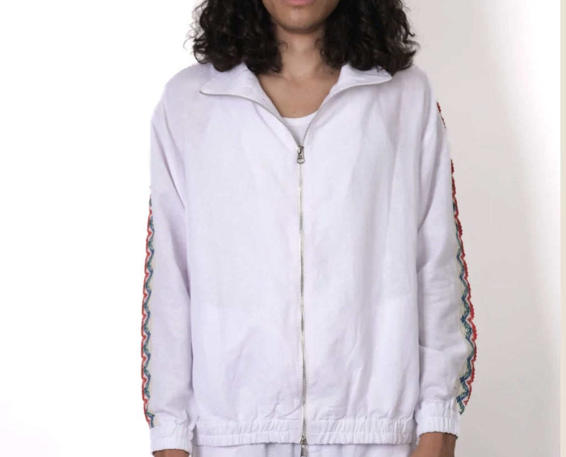 Crochet Trim Track Jacket White