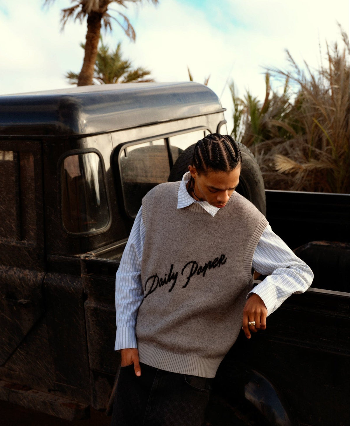 Desert Sage Script Logo Knit Vest