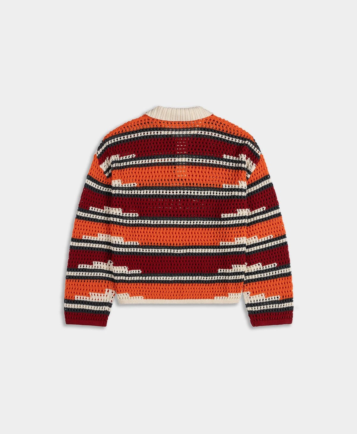 Haute Red Tigerlily Kente Stripe Knit Polo