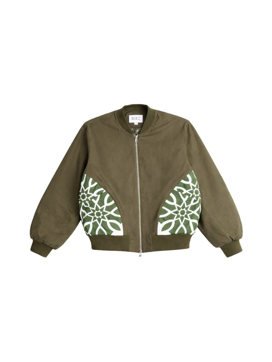 Khayamiya Applique Bomber Jacket - Khaki