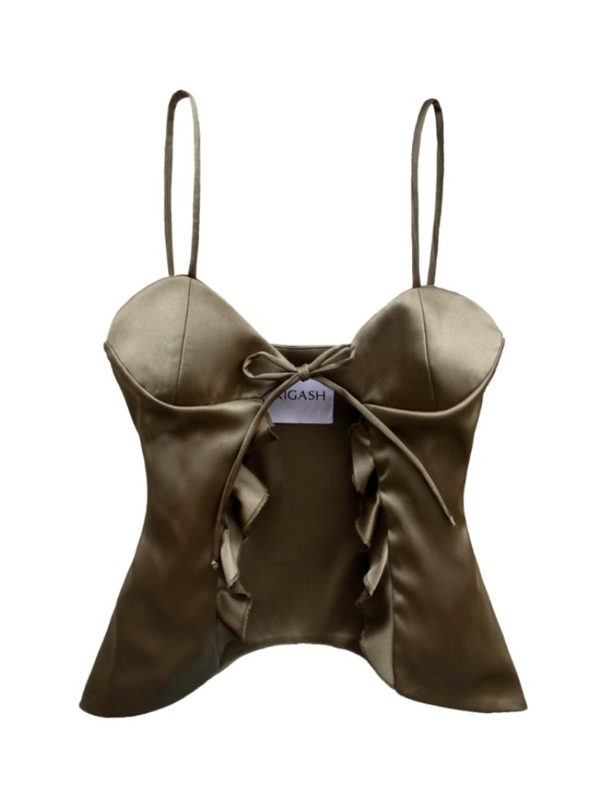 Olive Green Satin Top