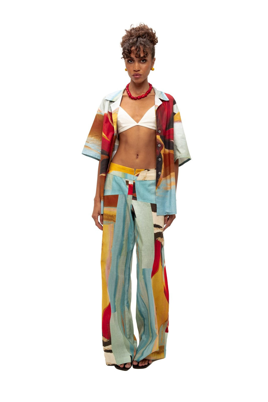 Reef Asymmetrical Linen Pants