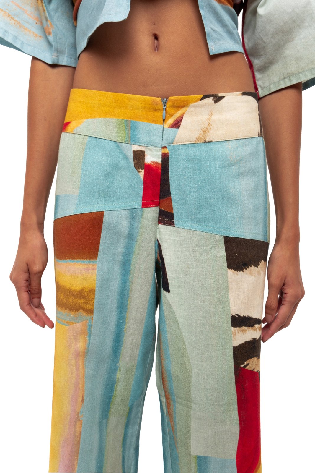 Reef Asymmetrical Linen Pants