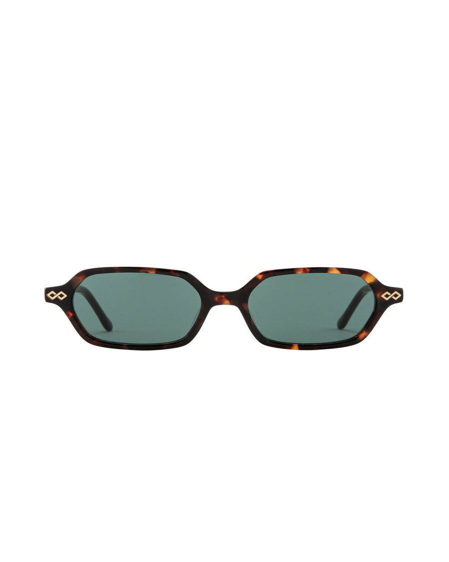 Sara Sunglasses - Green on Tortoise