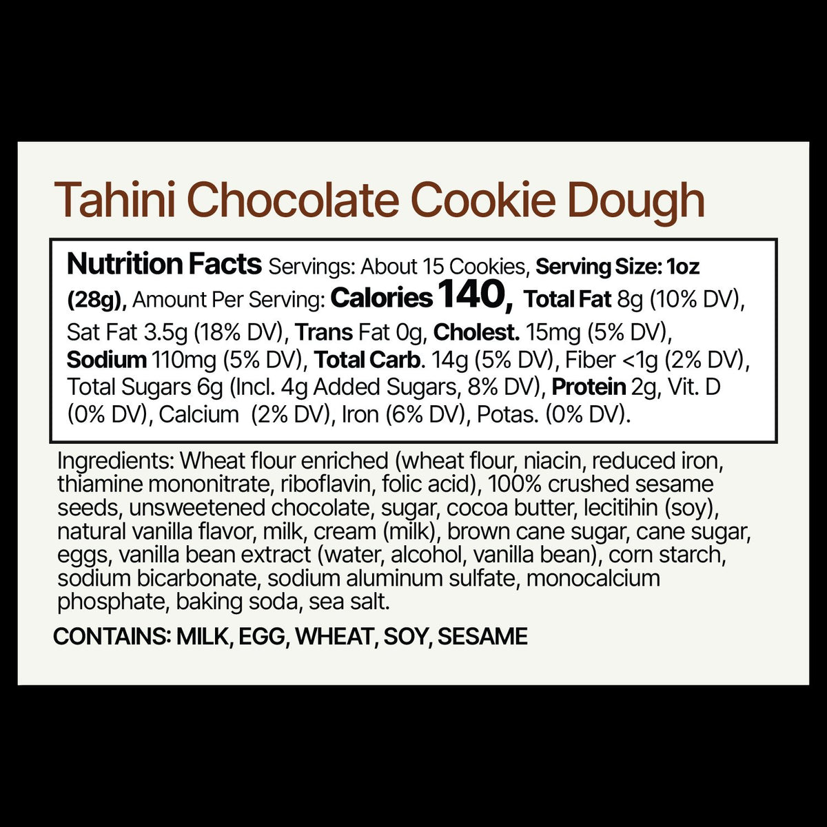 Tahini Chocolate Cookie Dough